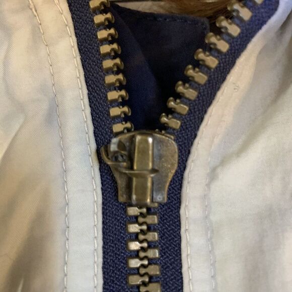 Vintage Dallas Cowboys NFL Jacket Big Logo Starter Gray White Blue *broken zip - Picture 6 of 13